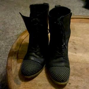 Ralph Lauren studded lace-up combat boots.